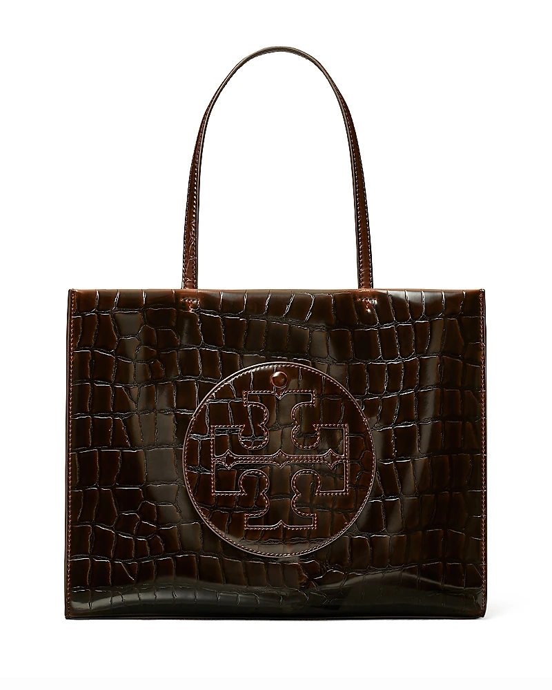 Tory Burch Ella Croc Embossed Small Tote