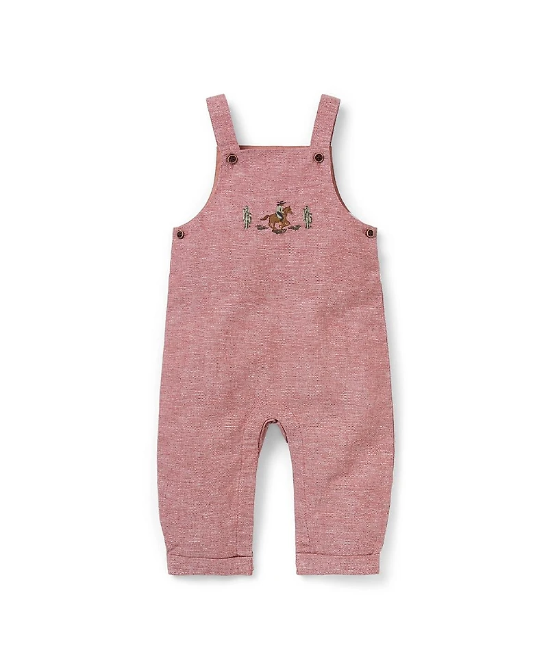 Janie and Jack Boys' Cowboy Linen-Cotton Overall - Baby
