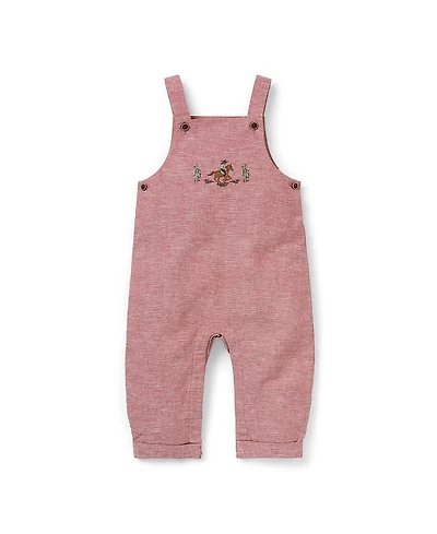 Janie and Jack Boys' Cowboy Linen-Cotton Overall - Baby