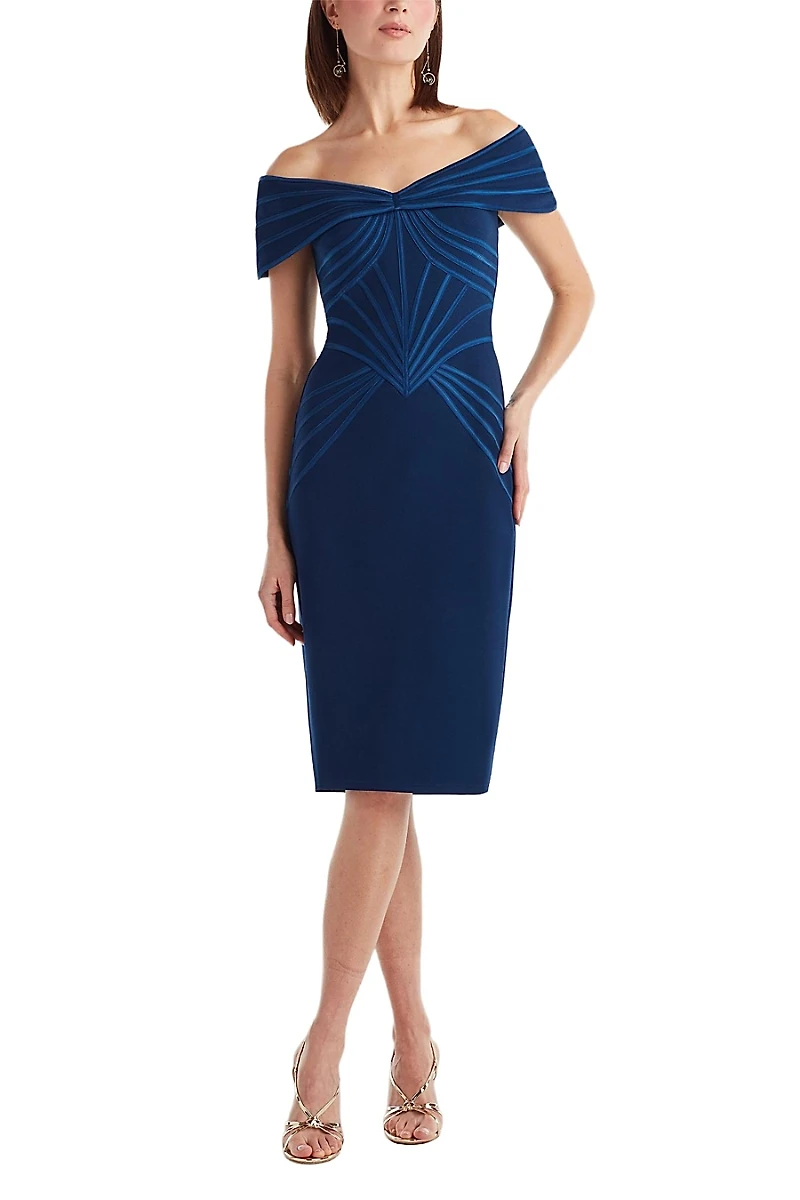 Tadashi Shoji Meridian Sundial Off-Shoulder Dress