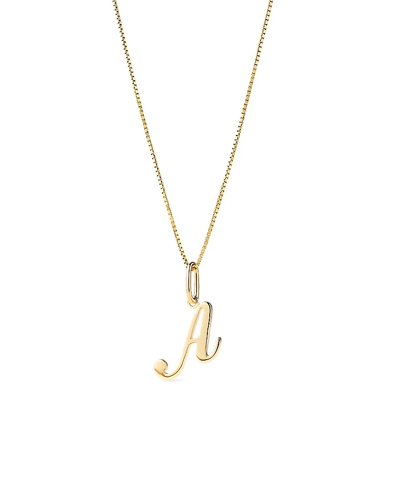 Ana Luisa Solid Yellow Gold Script Letter Necklace