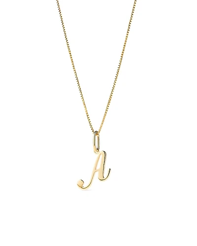 Ana Luisa Solid Yellow Gold Script Letter Necklace