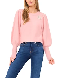 CeCe Heart Applique Sweater