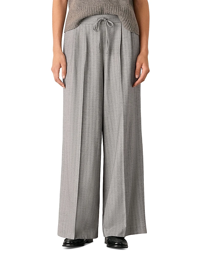 Whistles Herringbone Wide Leg Pants