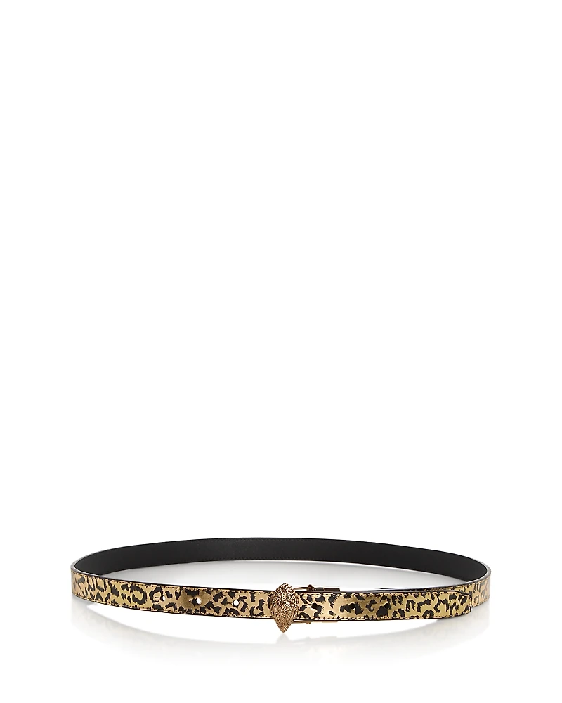Kurt Geiger London Women's Reversible Leopard Leather Belt