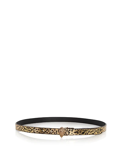 Kurt Geiger London Women's Reversible Leopard Leather Belt