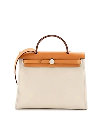 Pre-Owned HERMES 31 Herbag Zip Leather and Toile