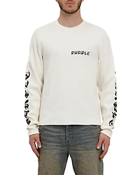 Purple Brand Long Sleeve Waffle Knit Logo Tee