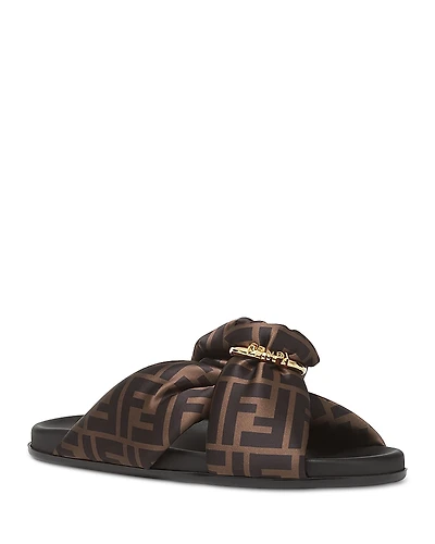 Fendi Women's Feel Satin Ff Slides