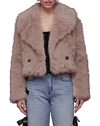 Avec Les Filles Cropped Faux Fur Coat