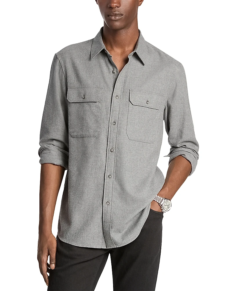 Michael Kors Button Front Flannel Shirt