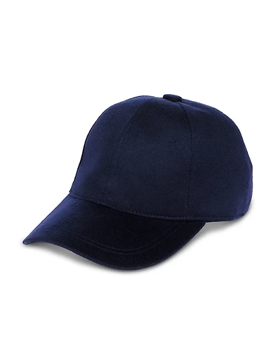 Vince Cashmere Baseball Cap with Leather Strap