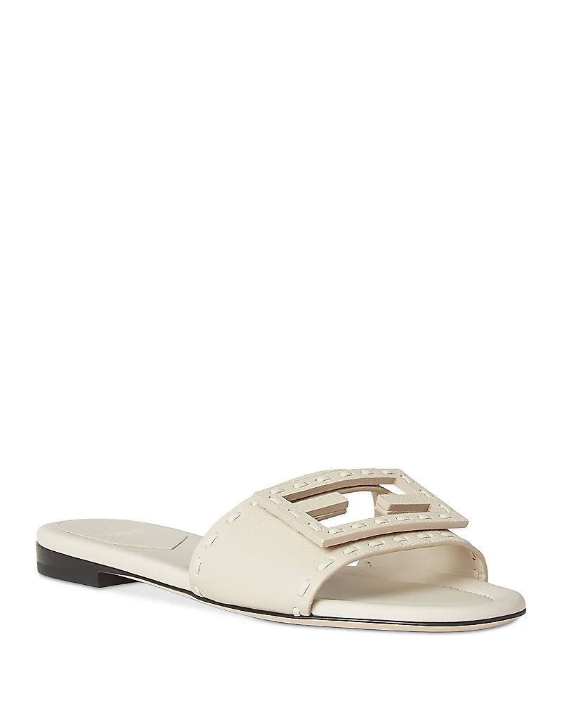 Fendi Women's Baguette Leather Selleria Slides
