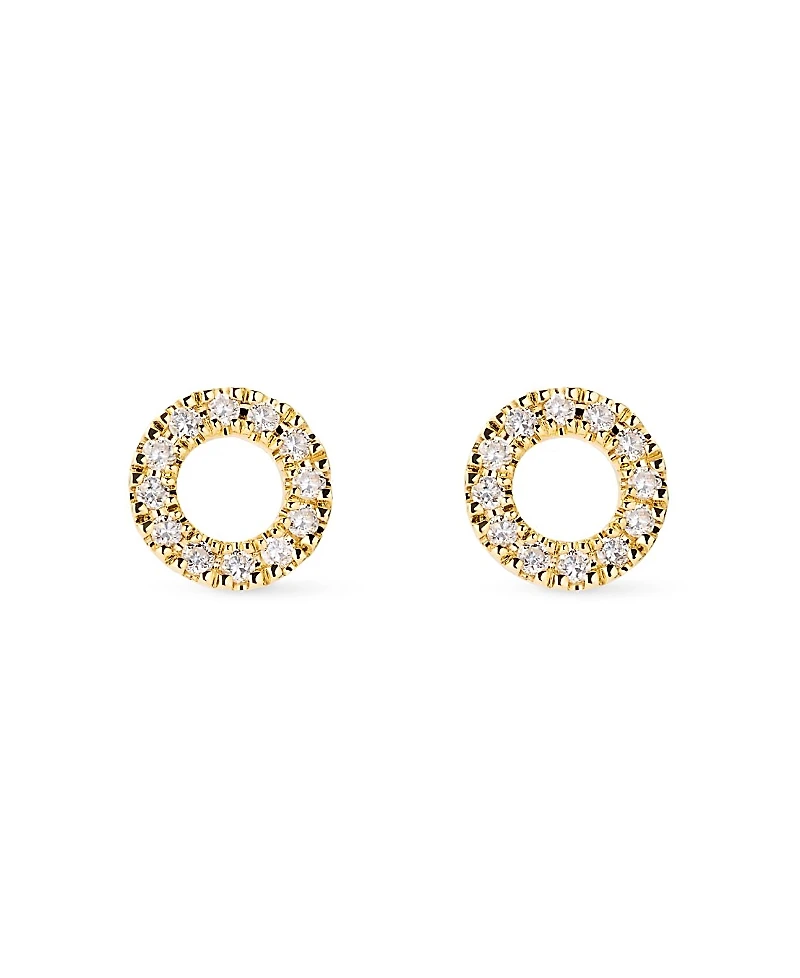 Ana Luisa Solid Yellow Gold Lab Grown Diamond Circle Studs