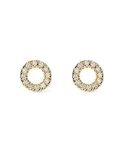 Ana Luisa Solid Yellow Gold Lab Grown Diamond Circle Studs