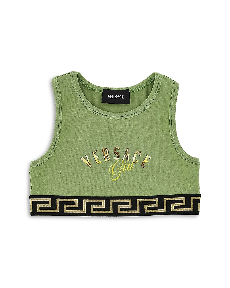 Versace Girls' Girl Print Stretch Jersey Tank Top - Little Kid, Big Kid