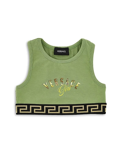 Versace Girls' Girl Print Stretch Jersey Tank Top - Little Kid, Big Kid
