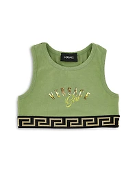 Versace Girls' Girl Print Stretch Jersey Tank Top - Little Kid, Big Kid