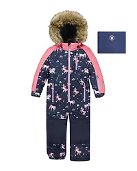 Deux par Girls' One Piece Play Snowsuit Unicorn - Big Kid