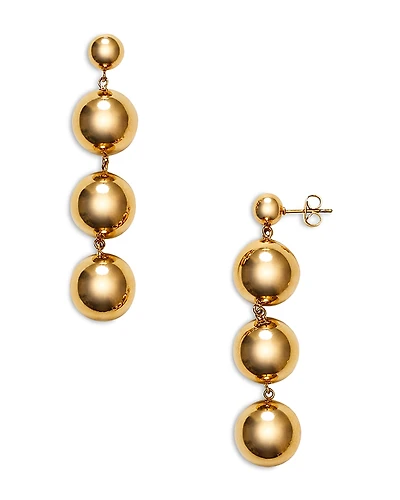 Anni Lu Hi Ho Gold Beaded Linear Drop Earrings