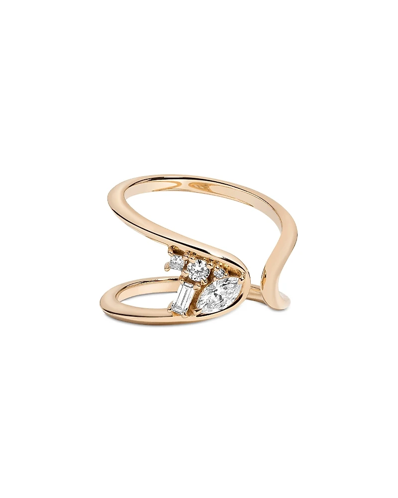 Shahla Karimi from the Luxe Collection Certified Lab Grown Diamond Mixed Cut Zaha Cluster Wrap Ring