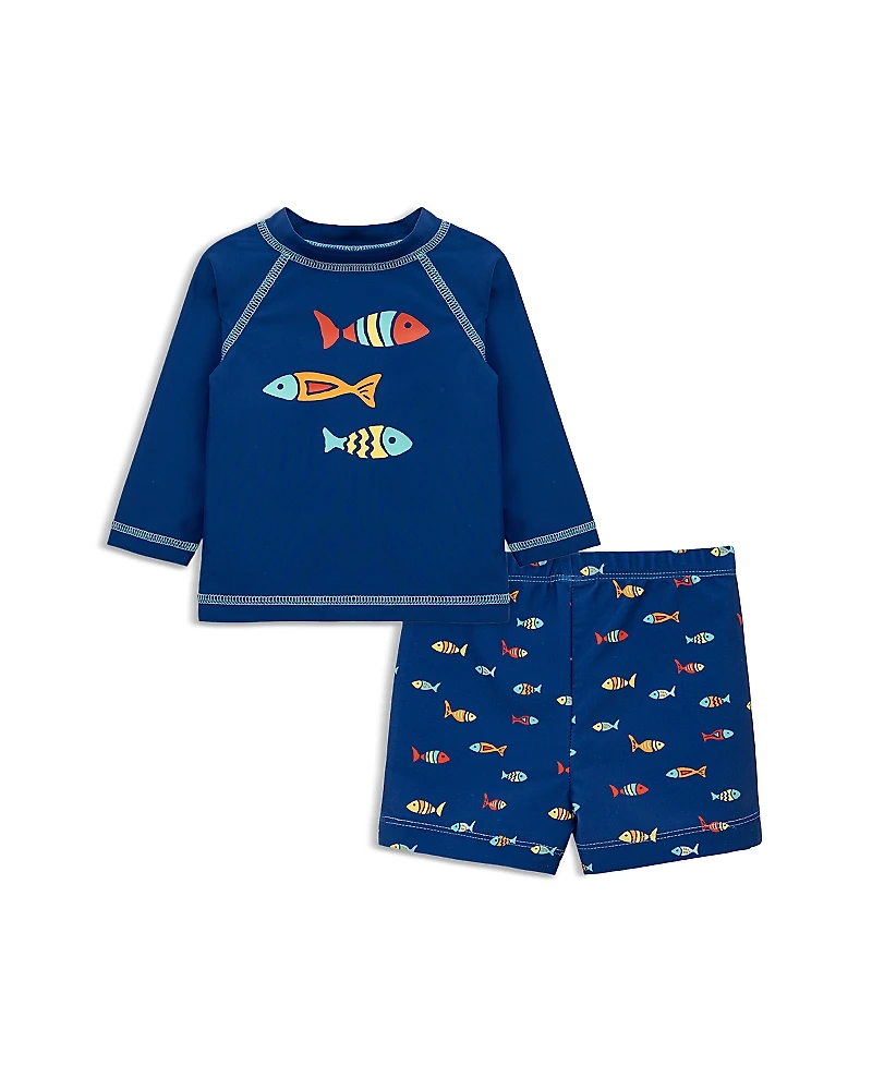 Little Me Boys' Fish Rash Guard and Swim Trunks Set, Baby