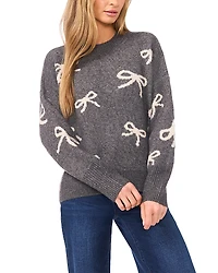 CeCe Ribbon Jacquard Pullover Sweater
