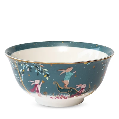 Portmeirion Sara Miller Woodland Tales Candy Bowl, Rabbit Sleigh