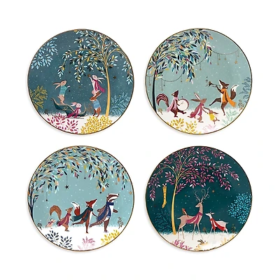 Portmeirion Sara Miller Woodland Tales Assorted Plates, Set of 4