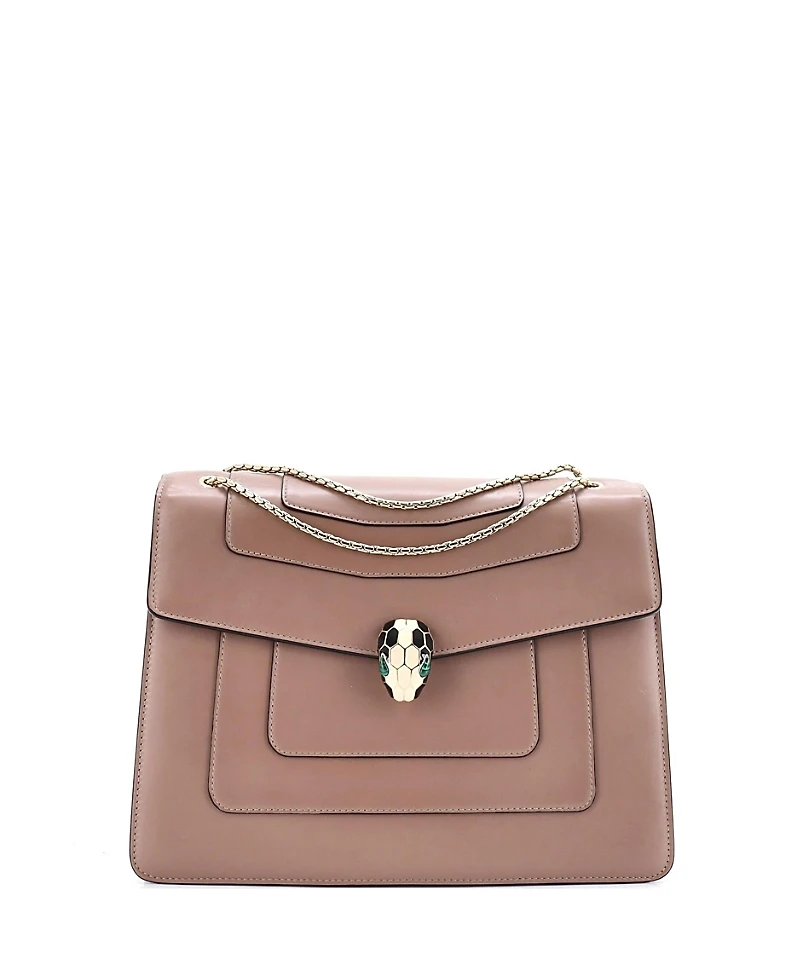 Pre-Owned Bvlgari Large Serpenti Forever Square Shoulder Bag Leather