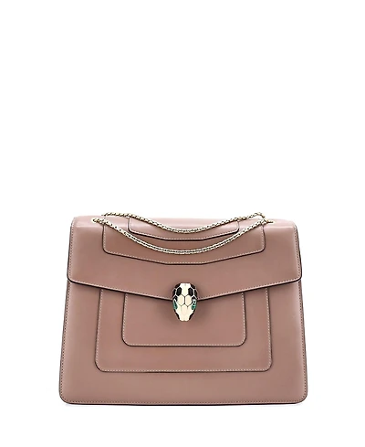 Pre-Owned Bvlgari Large Serpenti Forever Square Shoulder Bag Leather