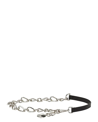 Lanvin Catch By Leather and Metal Chain Belt