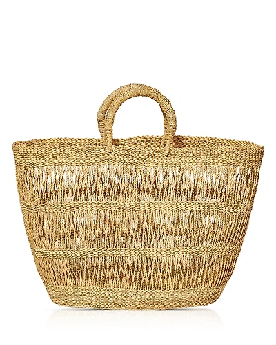 Indego Africa Large Open Weave Bolga Tote Bag
