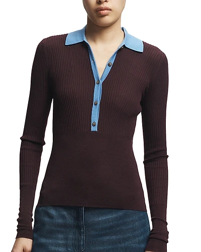 Saint Art Cillian Ribbed Polo Sweater