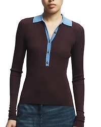 Saint Art Cillian Ribbed Polo Sweater