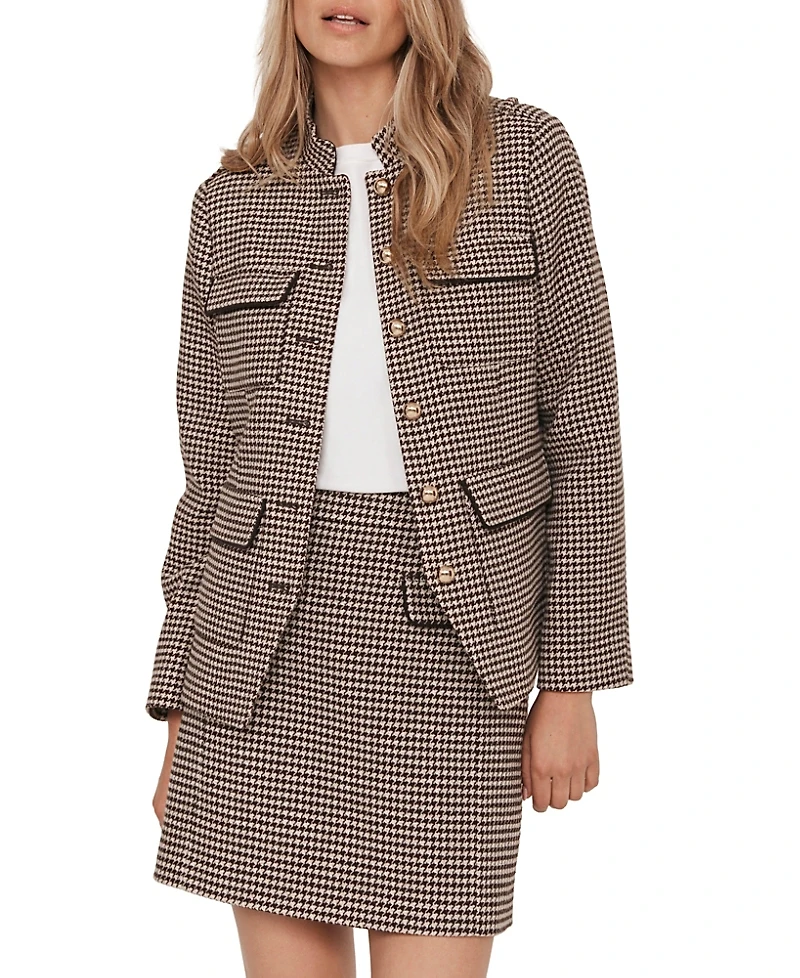 Mint Velvet Women's Checked Military Jacket