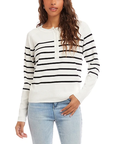 Karen Kane Henley Stripe Sweater