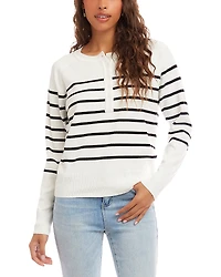 Karen Kane Henley Stripe Sweater