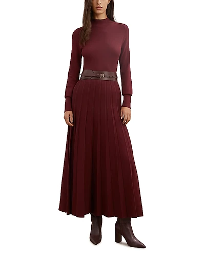Reiss Belted Knitted Midi Dress