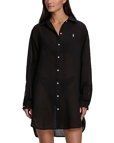 Polo Ralph Lauren Boyfriend Shirt Swim Cover-Up