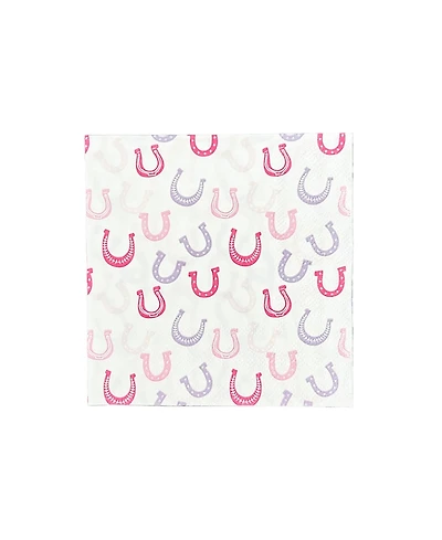 Jollity & Co. Pony Tales Cowgirl Horseshoe Print Petite Paper Napkins, Set of 16