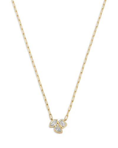 Bloomingdale's Fine Collection Luxe Collection Certified Lab Grown Diamond Mixed Cut Cluster Pendant Necklace