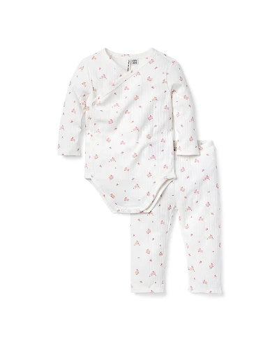 Janie and Jack Girls' Bunny Pointelle Wrap Matching Set - Baby