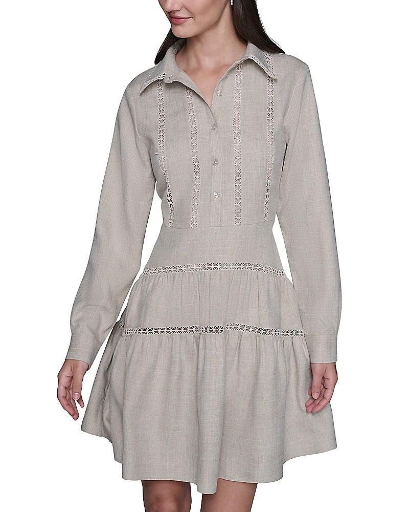Karl Lagerfeld Paris A Line Long Sleeve Dress