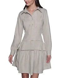 Karl Lagerfeld Paris A Line Long Sleeve Dress