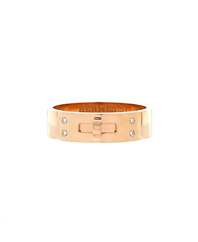 Pre-Owned HERMES Pm Kelly Ring 18K Rose Gold with Diamonds