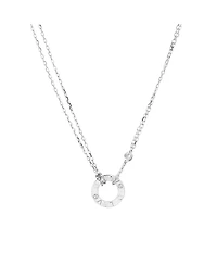 Pre-Owned Cartier 2 Diamonds Love Pendant Necklace 18K White Gold with Diamonds, 14.75 - 16"