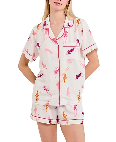 Katie Kime Bluebird Day Pajama Shorts Set