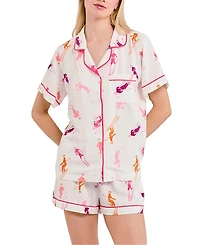 Katie Kime Bluebird Day Pajama Shorts Set