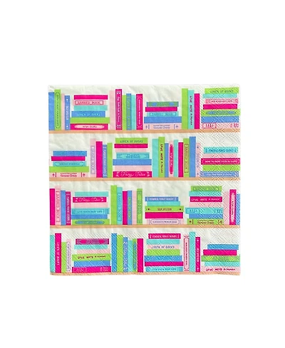 Jollity & Co. Book Club Printed Large Paper Napkins, Set of 16